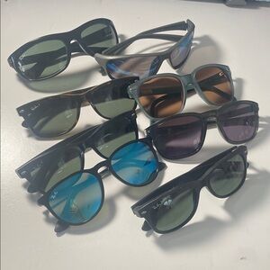 Ray-Ban Sunglasses in Black, Blue, and Green lot of 8